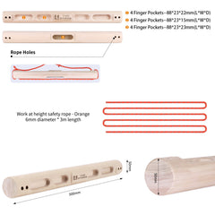 TWO STONES Portable Fingerboard as Rock Climbing Training Boards with Edges and Pockets, Portable Climbing Hangboard as Rock Climbing Finger Strengthener Training Indoor and Outdoor (CJ-HB2026)